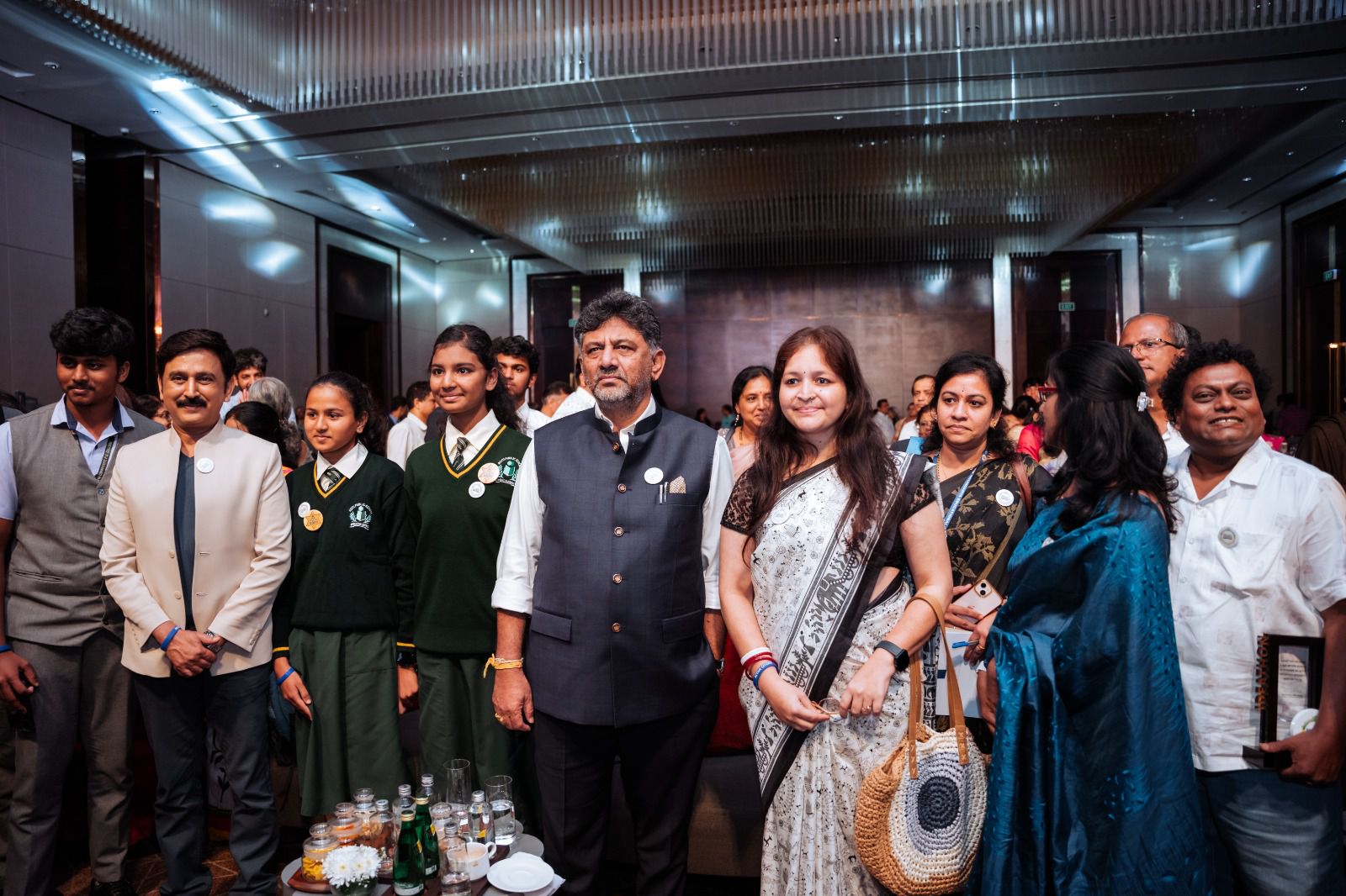 Dignitaries and student finalists at the Ideathon